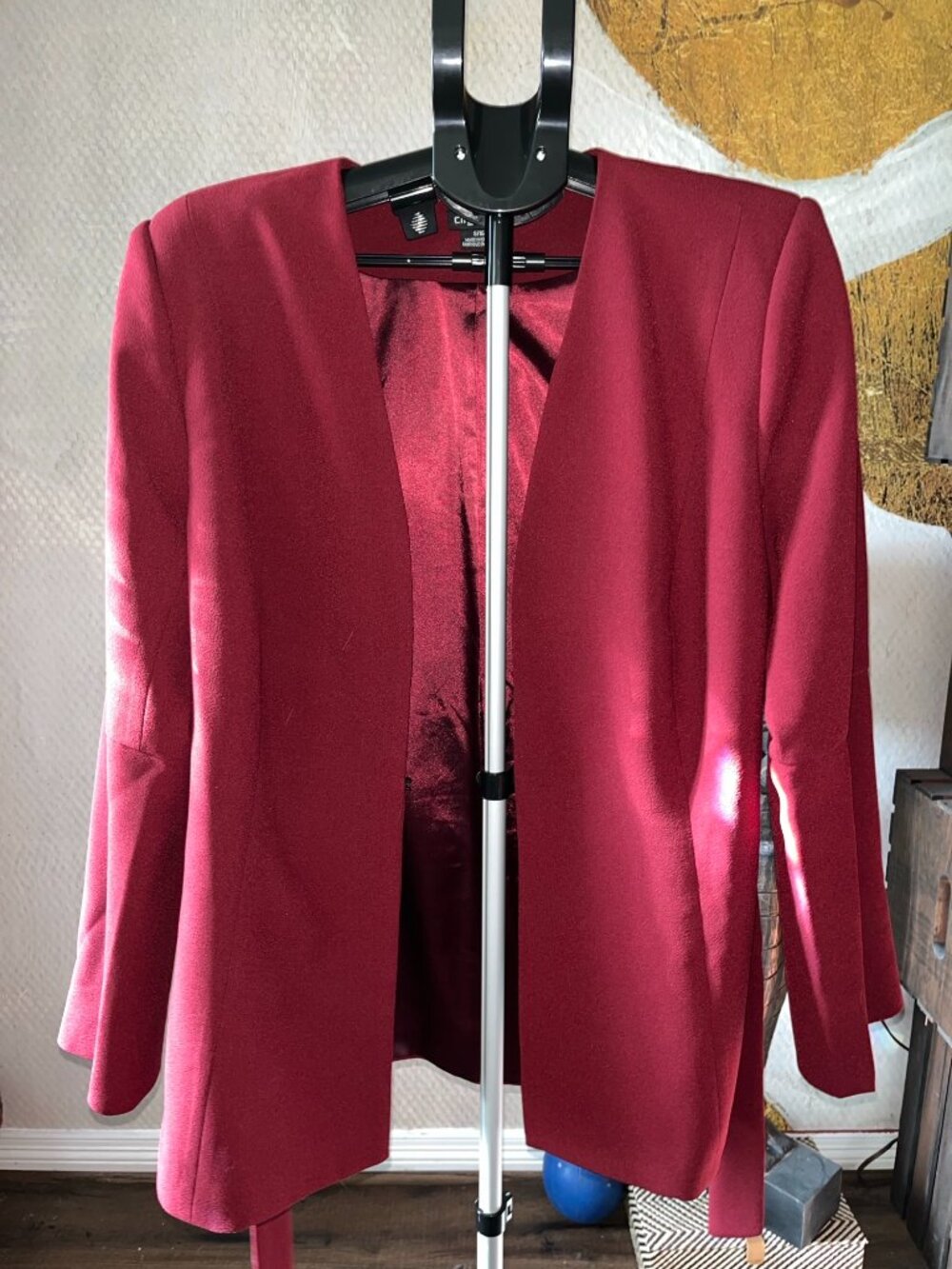 City Chic burgundy cape blazer
